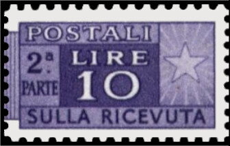 Stamp, Post Horn - Wmk. stars II 65° - 2nd issue - 2nd part, Italy,  , Postal Services, Stars