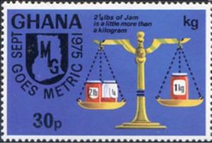 Stamp, 21/4 pounds = 1 Kilo, Ghana,  