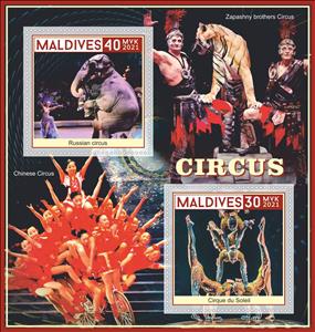 Mini Sheet, Circus, Maldives,  , Circus