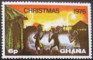 Stamp, Children,Firecrackers, Ghana,  , Christmas