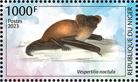 Stamp, Vespertilio noctula, Niger,  , Animals (Fauna), Bats, Mammals