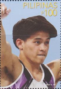 Stamp, Carlos Yulo, Double Gold Medalist, Philippines,  , Famous People, Gymnastics, Medals and Marks of Honour, Olympic Games, Sports
