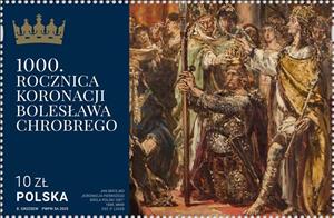 Stamp, Coronation of King Bolesław the Brave, 1000 Years, Poland,  , Art, Kings
