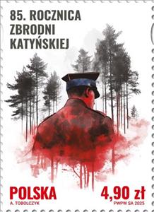 Stamp, Katyń Massacre, 85 Years, Poland,  , Plants (Flora), Second World War, Trees
