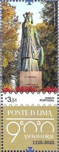 Stamp, Charter of Ponte de Lima, 900 Years, Portugal,  , Statues