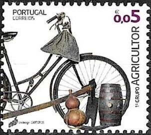 Stamp, Farmer's Bicycle, Portugal,  , Bicycles