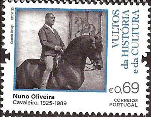Stamp, Nuno Oliveira, Horseman, Portugal,  , Equestrianism and horse riding, Famous People, Horses, Sports