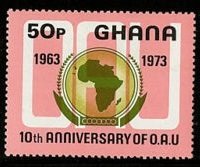Stamp, Emblem, Map, Ghana,  
