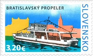 Stamp, Bratislava Propellor Ferry Boat, Slovakia,  , Ferries, Ships