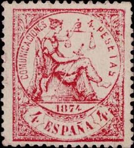 Stamp, Allegory of Justice, Spain,  , Scales (balance), Swords, Women