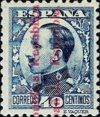 King Alfonso XIII, overprinted
