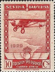 Stamp, Sevilla and Barcelona Exhibitions, Spain,  , Aircraft, Aviation, Expositions