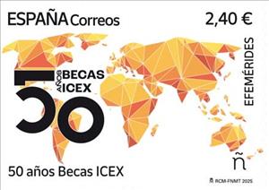Stamp, Spanish Institute for Foreign Trade (ICEX), 50 Years, Spain,  , Economy, Maps, Trade