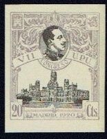 Stamp, VIIth Universal Postal Union Congress, Spain,  , Buildings, Conferences, Famous People, Heads of State, Kings, Post Offices, Royalty, U.P.U.