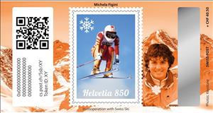 Souvenir Sheet, Michela Figini, Switzerland,  , Athletes, Cryptostamps, Winter Sports