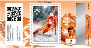 Souvenir Sheet, Pirmin Zurbriggen, Switzerland,  , Athletes, Cryptostamps, Winter Sports