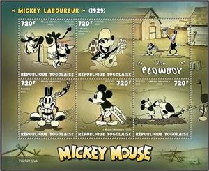 Mini Sheet, The Plowboy (1929), Togo,  , Cartoons, Disney, Movies