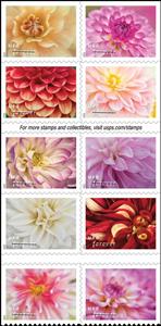 Se-tenant, Dahlias, United States of America,  , Flowers