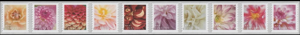 Se-tenant, Dahlias, United States of America,  , Flowers