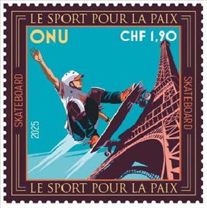 Stamp, Skateboarding, UNO Geneva,  , Skateboard