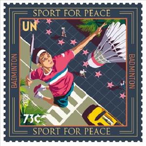 Stamp, Badminton, UNO New York,  , Badminton