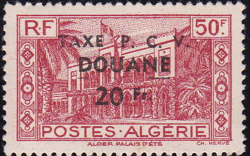 Summer Palace, Algiers overprinted and surcharged