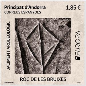 Stamp, Europa (C.E.P.T.) 2025 - Roc de les Bruixes, Andorra, Spanish Administration,  , Archaeology, C.E.P.T. / Europe