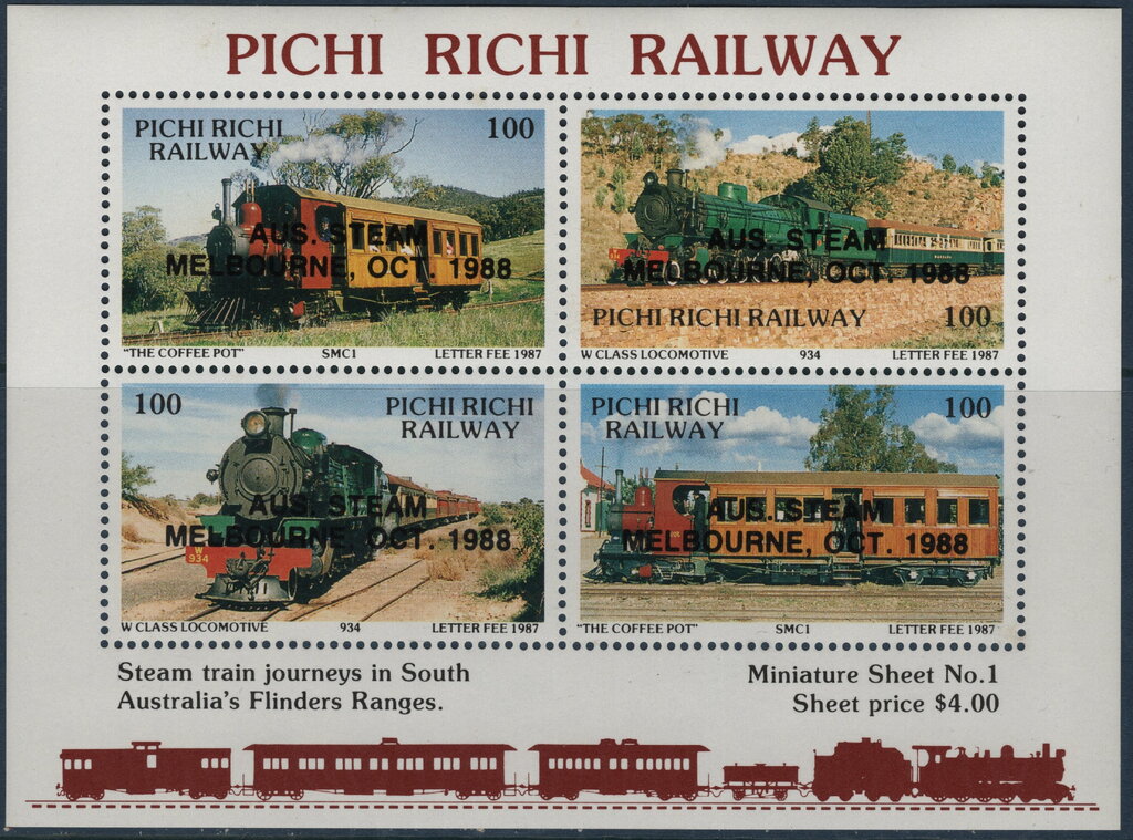Overprint "AUS. STEAM MELBOURNE, OCT. 1988"