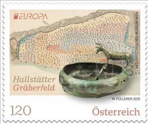 Stamp, Europa (C.E.P.T.) 2025 - Artifacts of Hallstatt Cemetery, Austria,  , Archaeology, C.E.P.T. / Europe