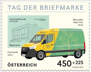 Stamp, Stamp Day 2025 : Stamp of 2012 and Merceded eSprinter, Austria,  , Stamp Day, Vehicles