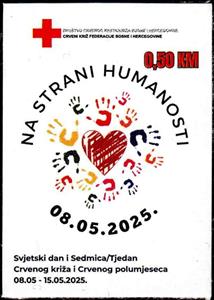 Stamp, Red Cross Week 2025, Bosnia and Herzegovina,  , Hearts, Red Cross and Red Crescent