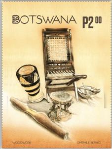 Stamp, Woodwork, Botswana,  , Crafts
