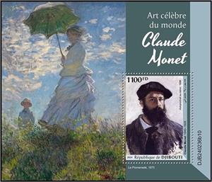 Souvenir Sheet, Claude Monet (1840–1926), Djibouti,  , Painters, Paintings