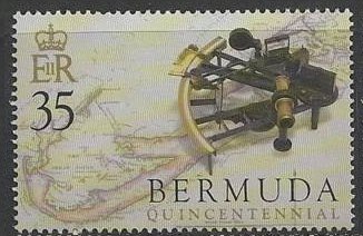 Stamp, Map of Bermuda and Sextant, Bermuda,  , Maps