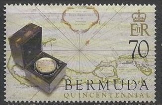 Stamp, Map of Bermuda and Chronometer, Bermuda,  , Maps