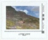 Stamp, Ciuttulu di Mori Refuge, France,  , Houses, Islands, Mountains