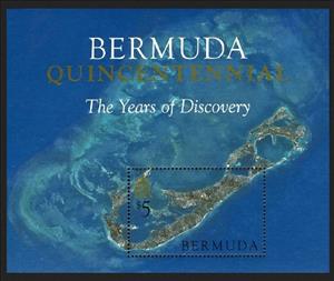 Souvenir Sheet, Aerial photograph of Bermuda, Bermuda,  , Maps