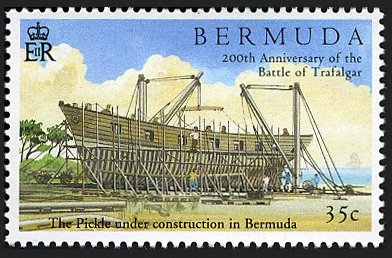 HMS Pickle under construction in Bermuda