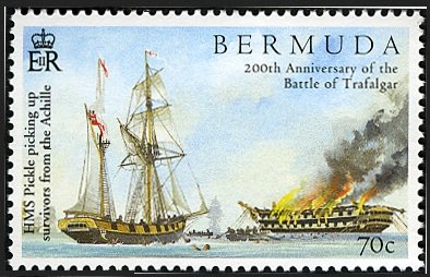 HMS Pickle picking up survivors from the Archille