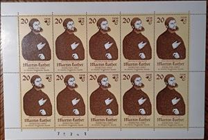 Mini Sheet, M. Luther als Junker Jörg(Painting of Lucas Cranach d.Ä.), Germany, Democratic Republic,  , Clergy, Famous People, Lutheran, Men, Paintings, Reformers, Religion