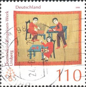 Stamp, 115th Anniversary of Dominikus-Ringeisen Institute, Germany, Federal Republic,  , Anniversaries and Jubilees, Crafts, Disabled, Furniture