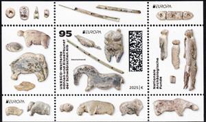 Souvenir Sheet, Europa (C.E.P.T.) 2025 - Ice Age Artifacts, Germany, Federal Republic,  , Archaeology, C.E.P.T. / Europe
