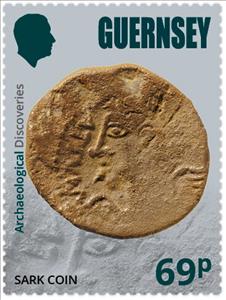 Stamp, Ancient Coin, Sark, Guernsey,  , Archaeology, Coins