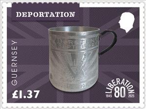 Stamp, Deportation : Aluminum Mug, Biberach Concentration Camp, Guernsey,  , Metalworking, Second World War