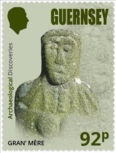 Stamp, Gran’mère du Chimquière Statue, Guernsey,  , Archaeology, Statues