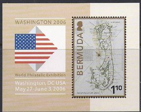 Souvenir Sheet, Souvenir Sheet of 1, Bermuda,  , Maps