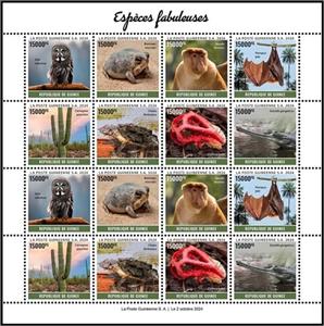 Full Pane, Fabulous Species, Guinea,  , Animals (Fauna), Plants (Flora)