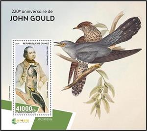 Souvenir Sheet, John Gould (1804–1881), Guinea,  , Anniversaries and Jubilees, Explorers