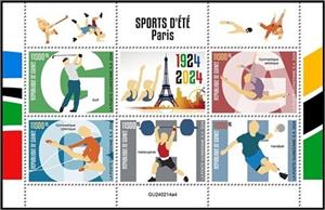 Mini Sheet, Summer Olympic Games - Paris 2024, Guinea,  , Olympic Games, Sports