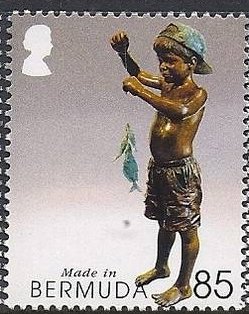 Stamp, I've Caught Some Whoppers, sculpture by Desmond Fountain, Bermuda,  , Crafts
